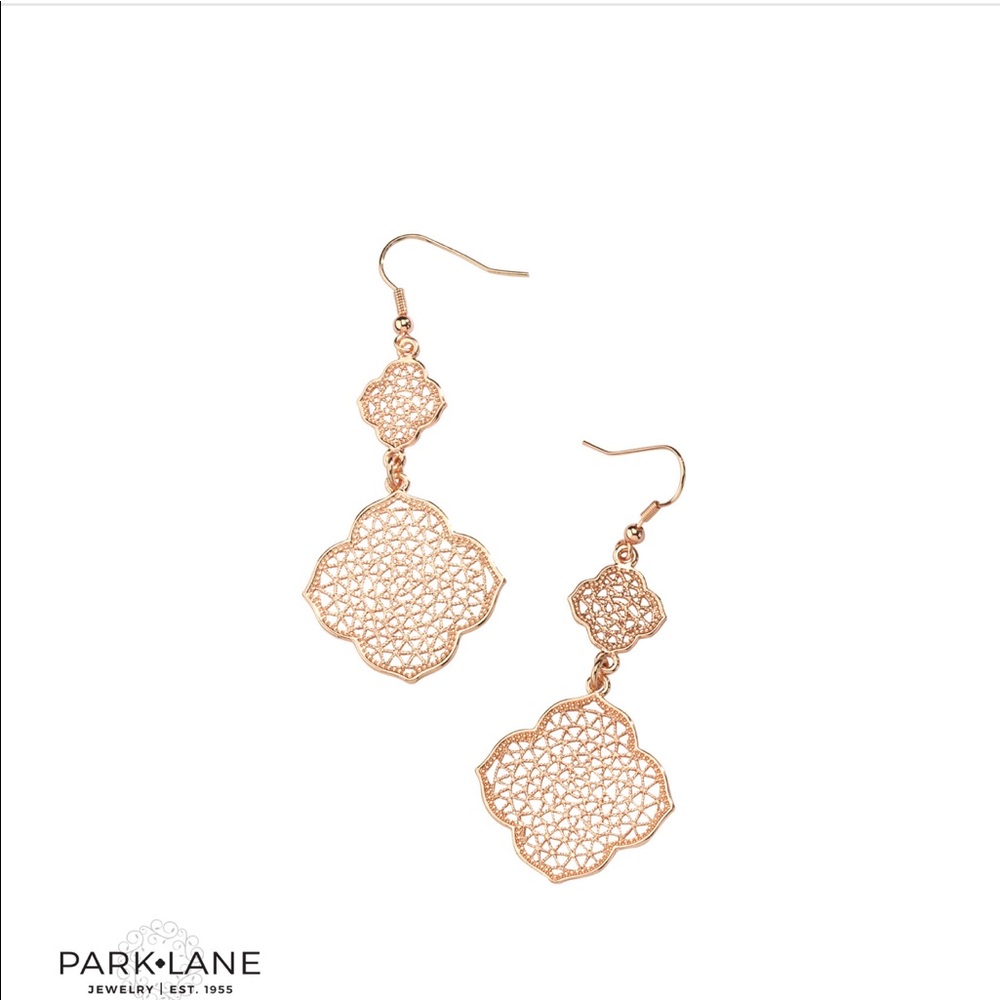 Light weight rose gold statement earrings